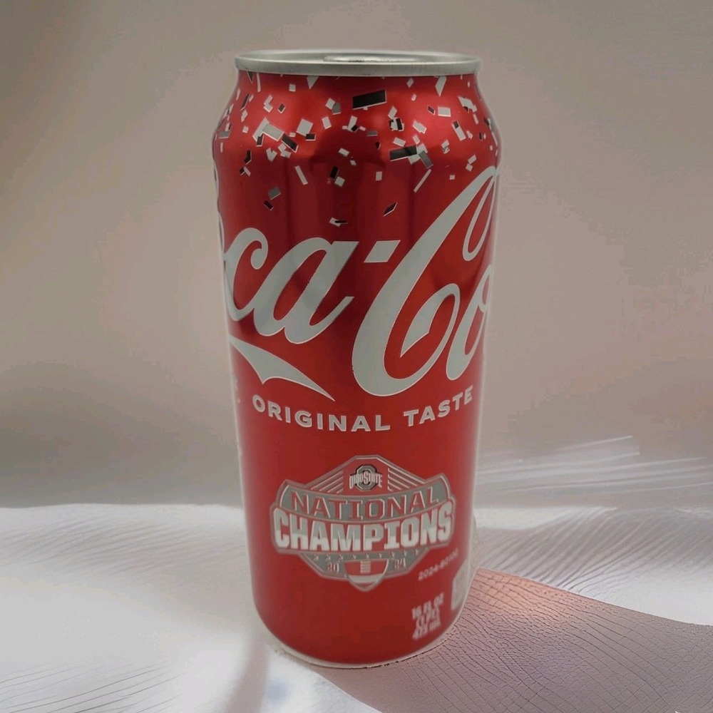 New 2024 Ohio State OSU Football NCAA‎ CFP Champions Coca-Cola 16 Oz Can HTF